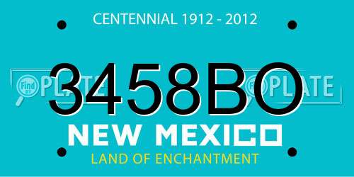 3458BO New Mexico License Plate