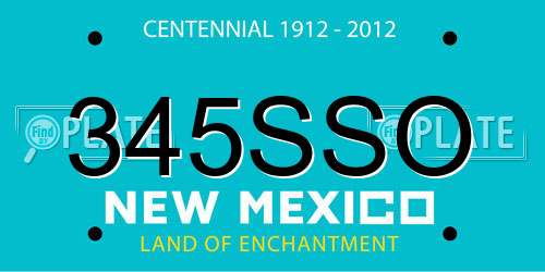 345SSO New Mexico License Plate