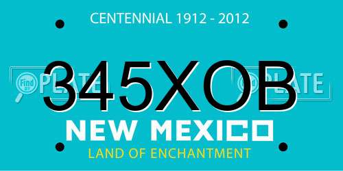 345XOB New Mexico License Plate