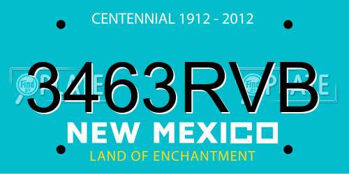 3463RVB New Mexico License Plate