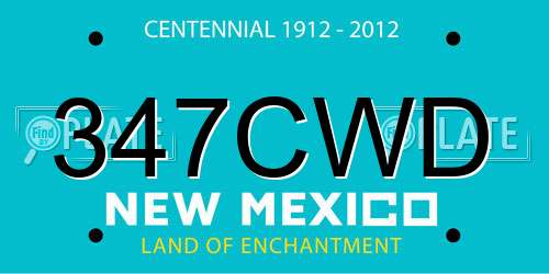 347CWD New Mexico License Plate