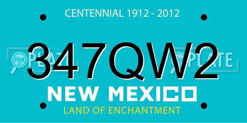 347QW2 New Mexico License Plate