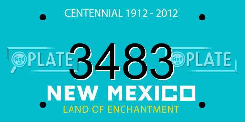 3483 New Mexico License Plate