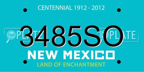 3485SO New Mexico License Plate