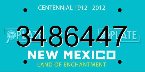 3486447 New Mexico License Plate