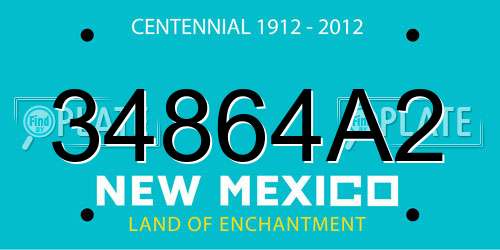 34864A2 New Mexico License Plate