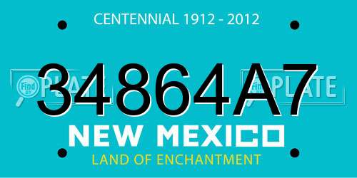 34864A7 New Mexico License Plate