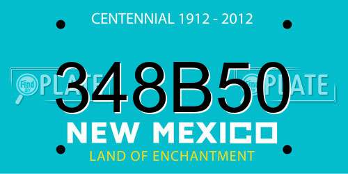 348B50 New Mexico License Plate
