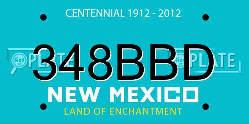 348BBD New Mexico License Plate