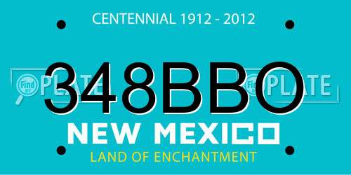 348BBO New Mexico License Plate