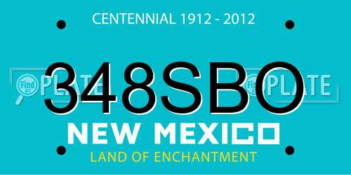 348SBO New Mexico License Plate