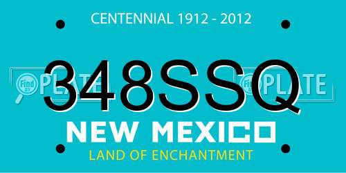 348SSQ New Mexico License Plate