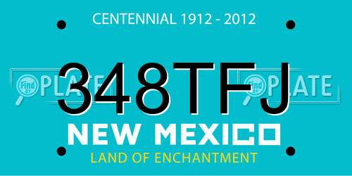 348TFJ New Mexico License Plate