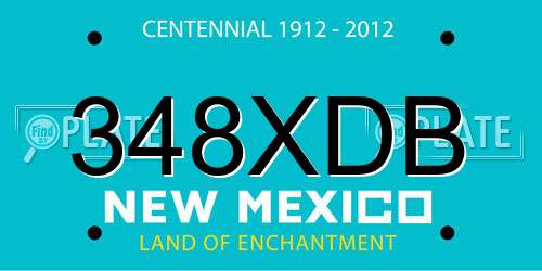 348XDB New Mexico License Plate