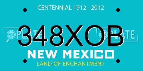 348XOB New Mexico License Plate