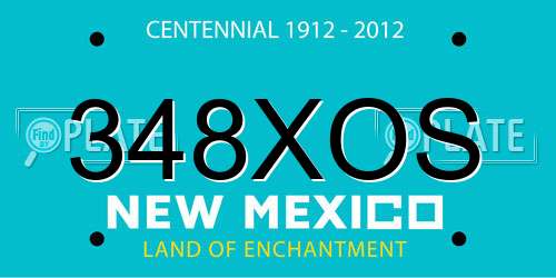 348XOS New Mexico License Plate