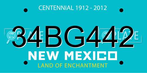 34BG442 New Mexico License Plate