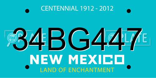 34BG447 New Mexico License Plate