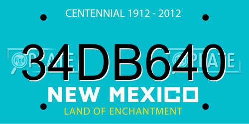 34DB640 New Mexico License Plate