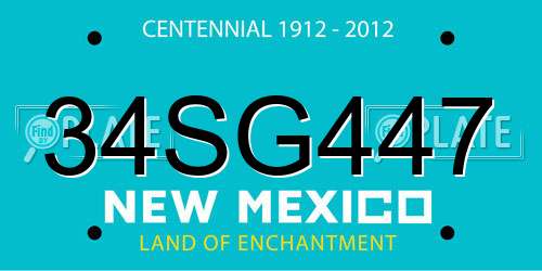 34SG447 New Mexico License Plate