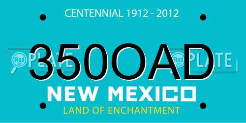350OAD New Mexico License Plate