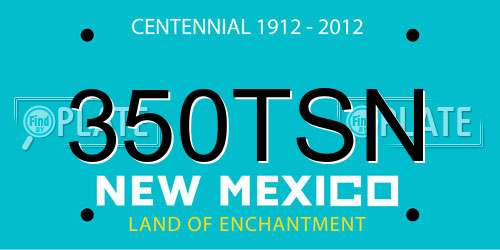 350TSN New Mexico License Plate
