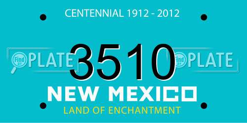 3510 New Mexico License Plate