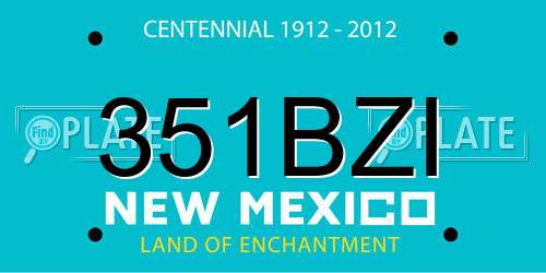 351BZI New Mexico License Plate
