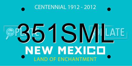 351SML New Mexico License Plate