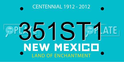 351ST1 New Mexico License Plate