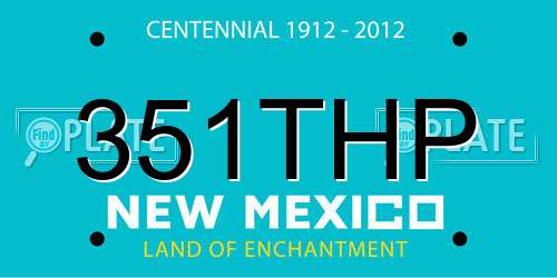 351THP New Mexico License Plate