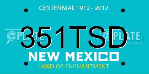 351TSD New Mexico License Plate