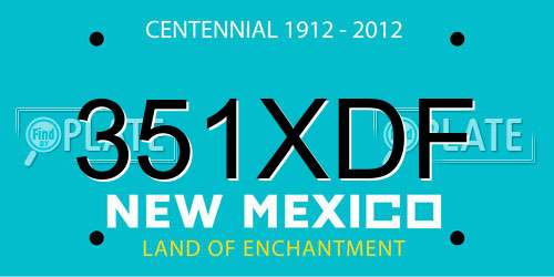 351XDF New Mexico License Plate