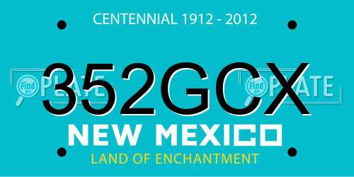 352GCX New Mexico License Plate