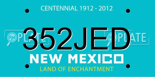 352JED New Mexico License Plate