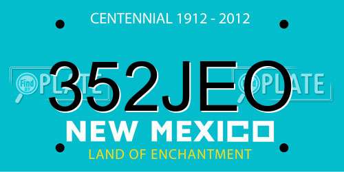 352JEO New Mexico License Plate