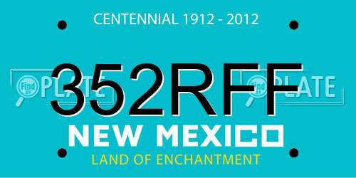 352RFF New Mexico License Plate