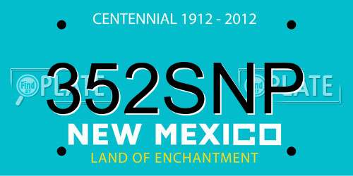 352SNP New Mexico License Plate