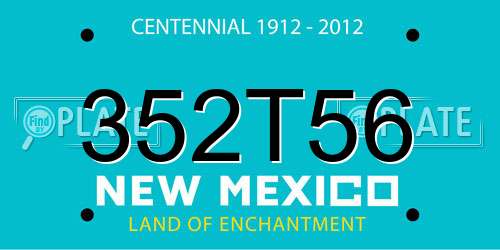 352T56 New Mexico License Plate