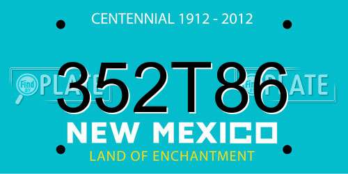 352T86 New Mexico License Plate