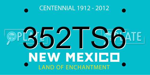 352TS6 New Mexico License Plate