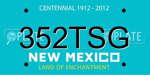352TSG New Mexico License Plate