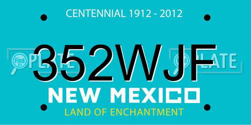 352WJF New Mexico License Plate