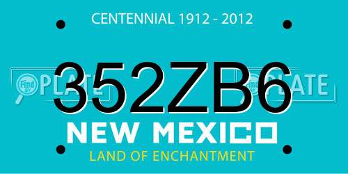 352ZB6 New Mexico License Plate