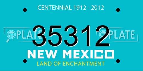 35312 New Mexico License Plate