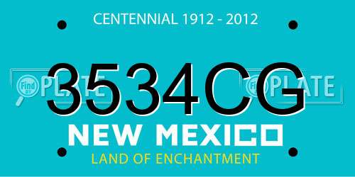 3534CG New Mexico License Plate