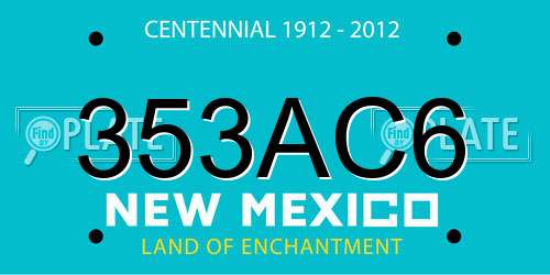353AC6 New Mexico License Plate