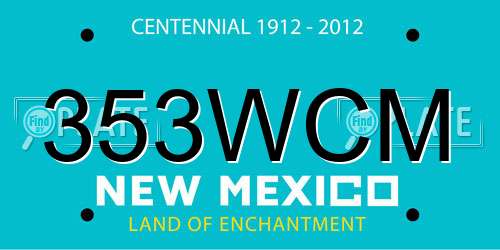 353WCM New Mexico License Plate
