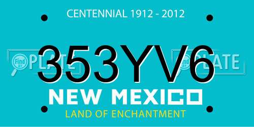 353YV6 New Mexico License Plate
