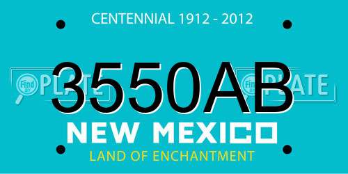 3550AB New Mexico License Plate